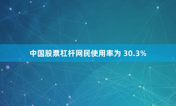 中国股票杠杆网民使用率为 30.3%