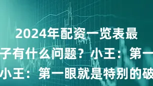 2024年配资一览表最新记者：车子有什么问题？小王：第一眼就是特别的破旧